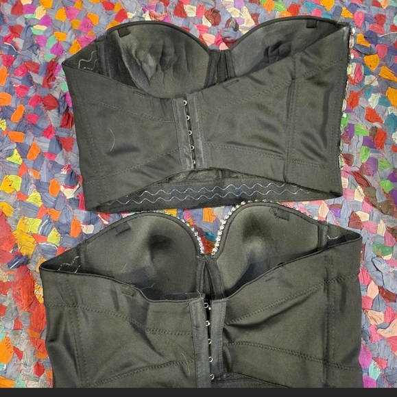 Unbranded beautiful corset styled crop tops bling fuax gemstone/rhinestones 2x - Picture 4 of 5